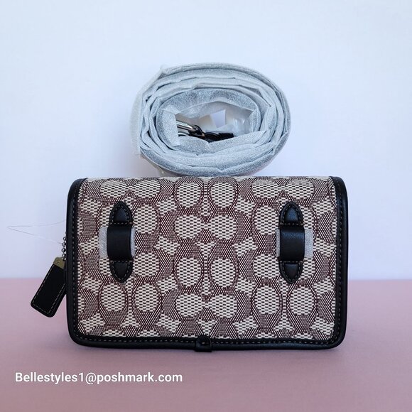 COACH Bandit Signature Jacquard & Glovetanned Leather BELT Bag-Cocoa Black⭐ - Picture 7 of 16